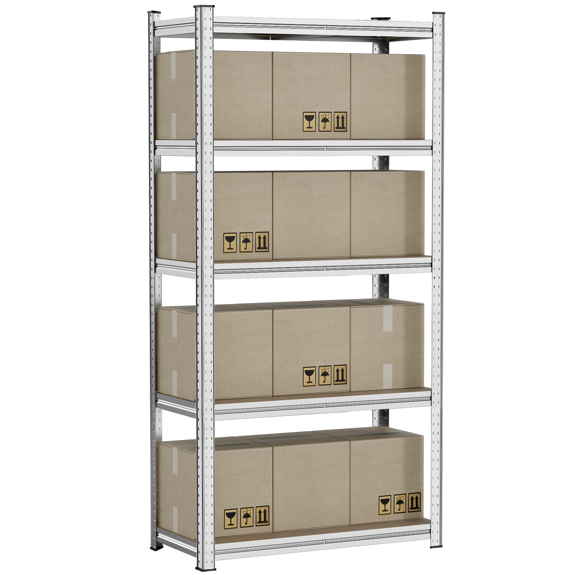 Alebertアレベルト スチールラック 5段 幅90*奥行40*高さ180cm メタルラック 棚 ラック 限界耐荷重750kg 高耐荷重収納棚 ステンレスラック 収納ラック スチール棚 置物架