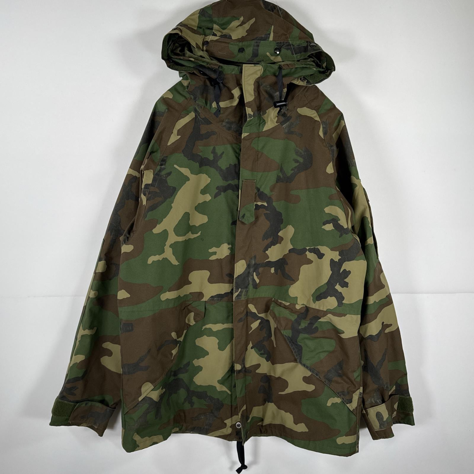 古着 ヴィンテージ ミリタリージャケット ECWCS GORE-TEX ウッドランドカモ ゴアテックスパーカー 米軍 実物 medium long ブラウン メンズ