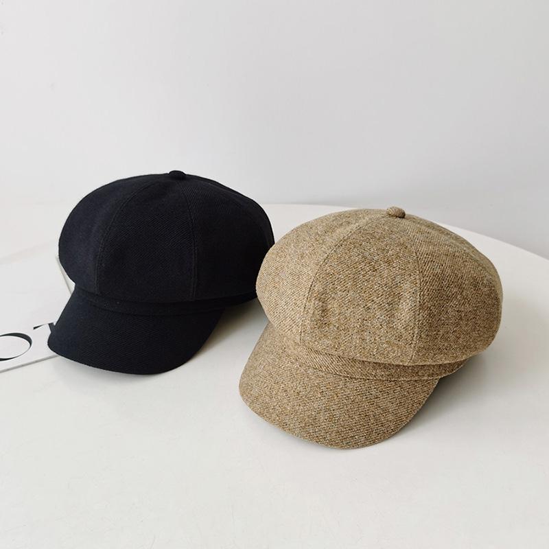 秋冬 コーデ レディース ファッション オシャレ アイテム カワイイ シンプル 大人カワイイ レトロ ウール 八角 帽子 ベレー帽 キャップ 韓国スタイル 子供