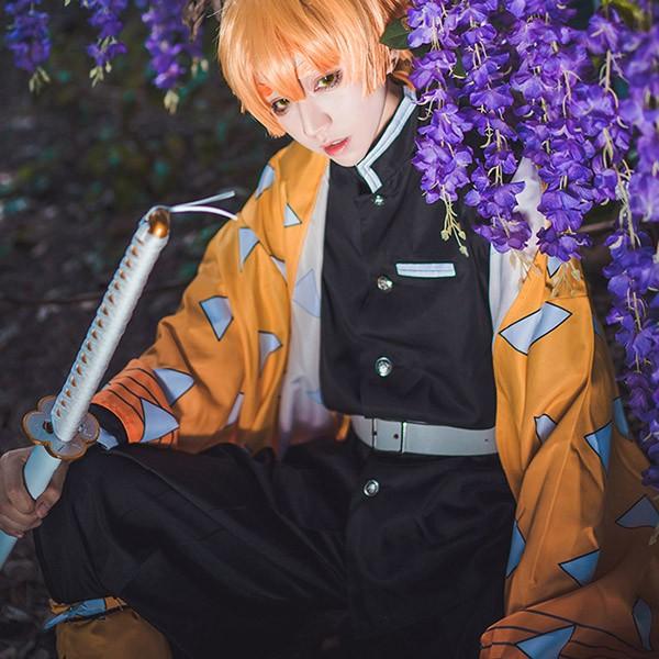 【本日限定激安格】我妻善逸 コスプレ衣装 S M L XL 男女兼用 ハロウィン 学園祭 イベント 文化祭 仮装 変装