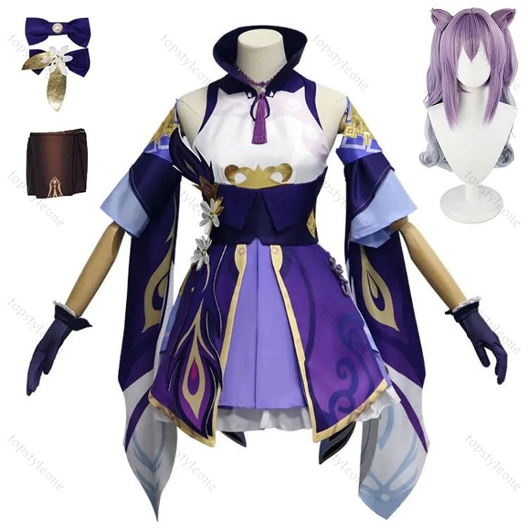 【ウイッグ付き】原神 刻晴 コスプレ衣装 原神 げんしん こくせい ヒロイン Keqing ハロウィン クリスマス 制服 大人 子供 男子 女子 イベント 人気 ゲーム イベント 学園祭 贈り物 c