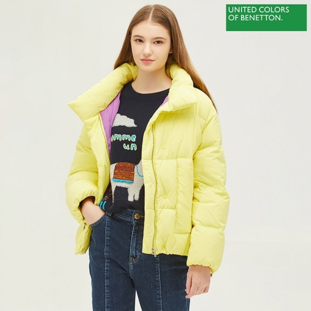 (ベネトン) ベネトンハイネックボリュームダックダウンパディング BAPDF8261_YE