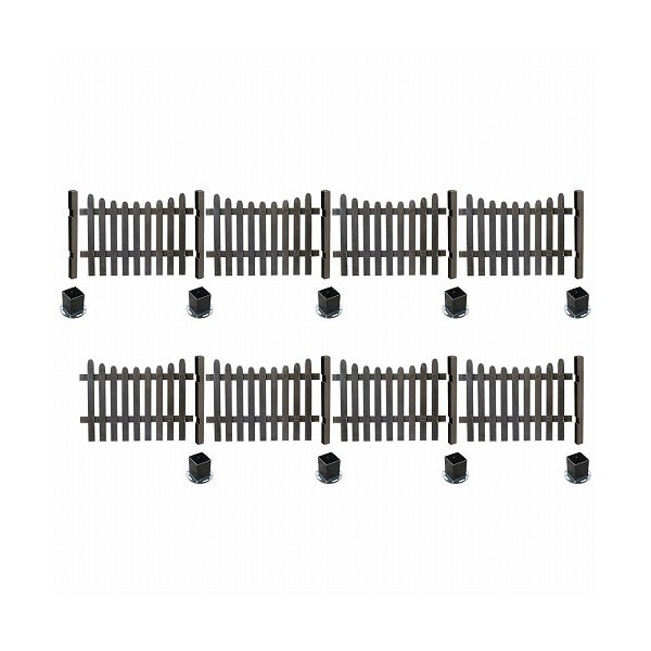 住まいスタイル ピケットフェンス U型 平地用8連結セット ダークブラウン SFPU1200-8HB-DBR メーカー直送