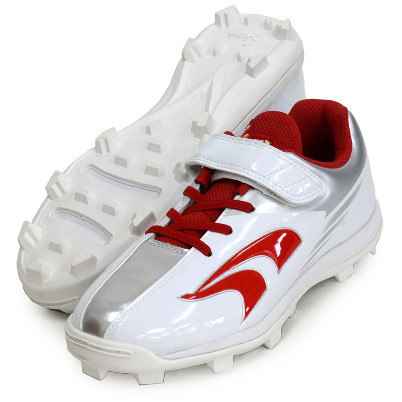 クボタスラッガー SLUGGER ジュニア用スパイク 白 野球 ポイント スパイク JR 少年用 24AW(D-J01RD)