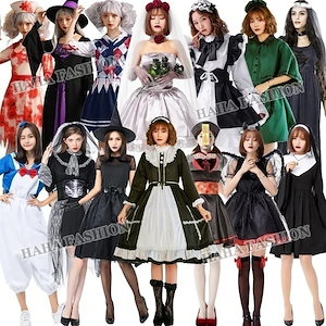 10月24大人気ハロウィンコスプレコスムレディース仮装男女セクシーハートの女王コスプレ大人用ロリータメイド服 赤ずきん警察悪魔アリス白雪姫鬼の花嫁囚人服ピエロ衣装