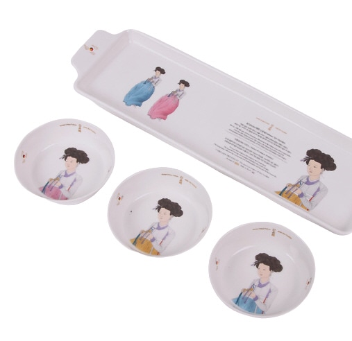 韓国伝統画KUC韓国のユニークな文化アーティスト申潤福ShinYoonBokセラミック食器プレートギフトセット