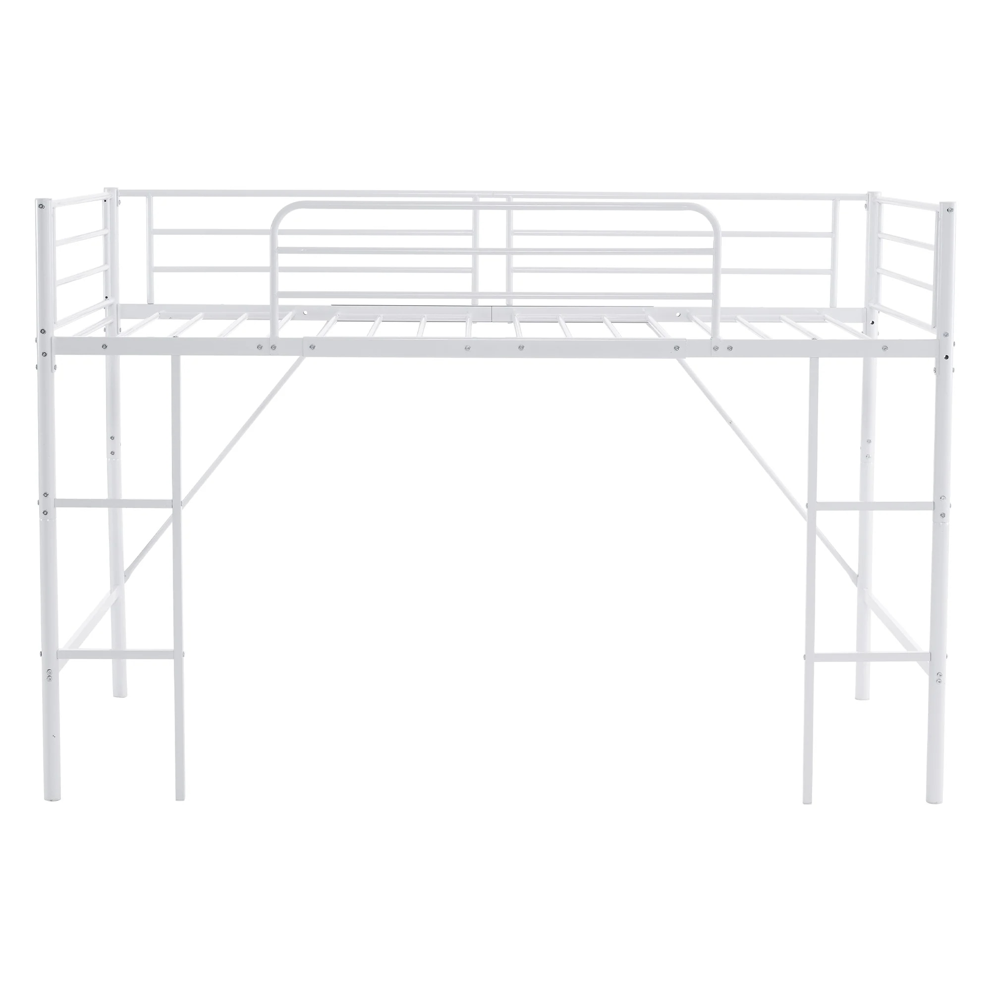 【新作】【ホワイト】ロフトベッド パイプベッド シングル ベッド デスク付 シングルベッド 木 収納 北欧風 子供部屋 スチール 耐震 ベッド 新作