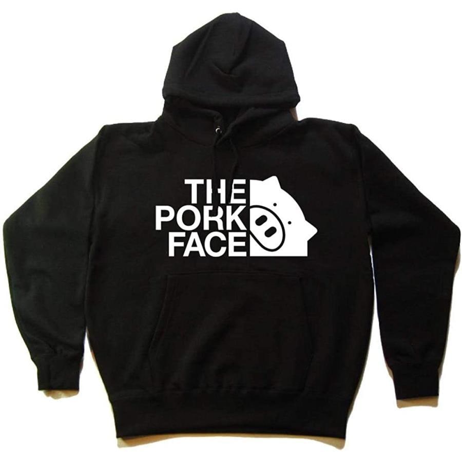 THE PORK FACE ポークフェイス パーカーメンズ レディース ブラック ホワイト ネイビー ポーク フェイス