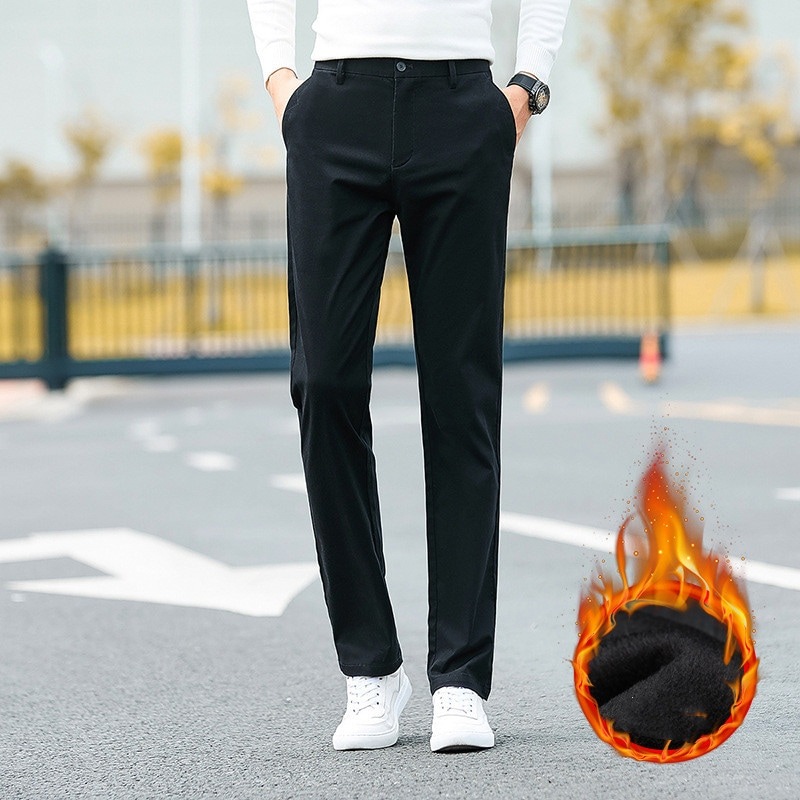 チノパン メンズ スキニーパンツ 裏起毛 ロング丈 無地 ストレート ボトムス カジュアル シンプル ゆったり 着痩せ ビジネス オフィス ファション