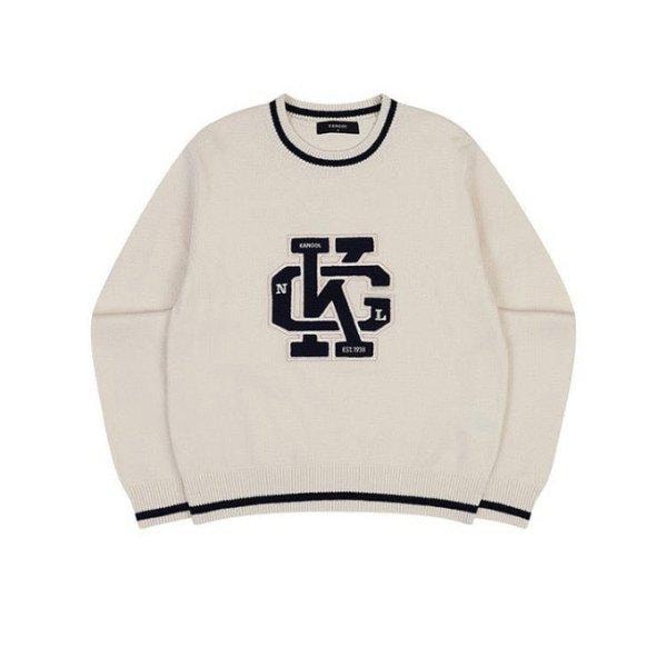 M 長袖Tシャツ CQK KQFW-KN18920EC ウーマンズ KNGL カレッジセーター 1892 エクリュ