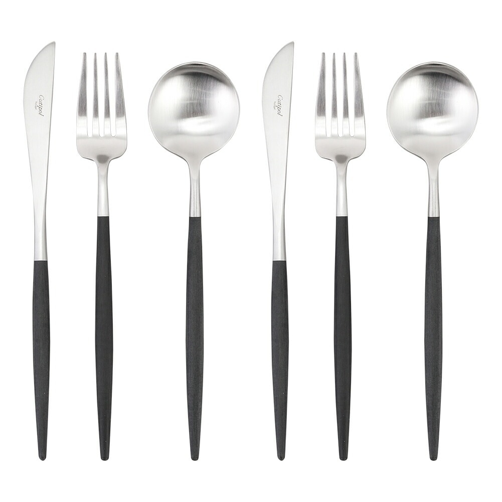 GOA ゴア ディナー6点セット ナイフ／フォーク／テーブルスプーン ブラック カトラリー