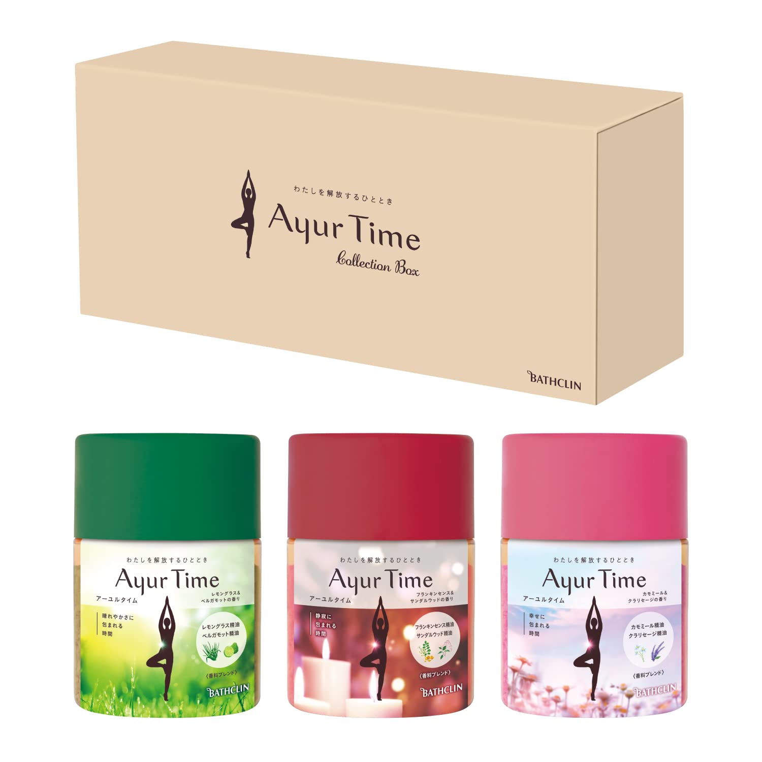 アーユルタイム バスクリン Collection Box [480g×3本 (約36回分)] バスソルト 入浴剤 ギフト ミニボトル セット 【Amazon.co.jp限定】