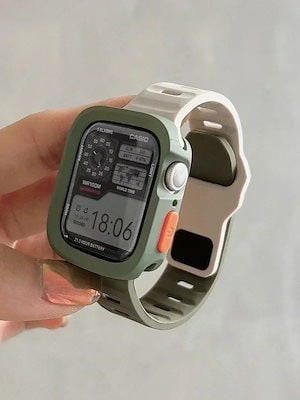 納期1~3週間程：Apple Watch用シリコンケースとストラップ,ラバー,iwatch ul2,49mm,シリーズ9,45mm,バンド8, 7,se,6,5,4 44mm40mm