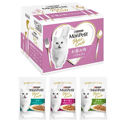 他サイト： モンプチ プチクラフト パウチ お魚お肉バラエティ ２４袋入【Amazon.co.jp限定】の商品画像