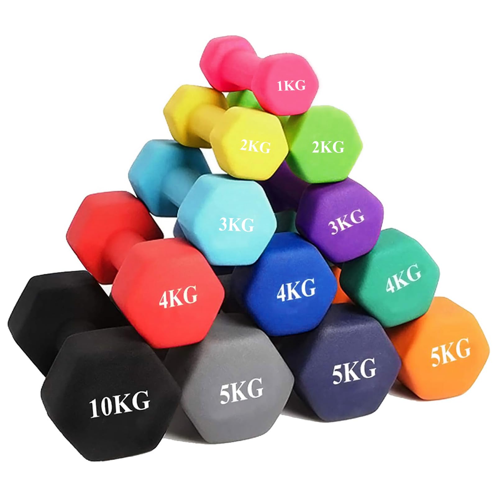 MOJEER ダンベル【2個セット1kg 2kg 3kg 4kg 5kg 6kg 8kg10kg】【 選べる8色】 筋トレ ダイエット 鉄アレイ ソフトコーティング (16kg(8kg×2個セット/パ