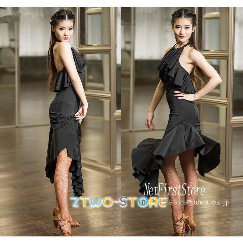 ラテンダンスドレス ワンピース ルンバ サンバ ワルツ ラテン専用ドレス レッスン着 練習用 競技用 発表会用ダンスドレス 社交ダンス衣装 開場演出服