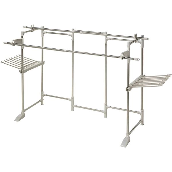 セキスイ ステンレス 多機能ものほし台 ステンレス&グレー 幅226奥行74高さ120cm ほすおー HD-60S