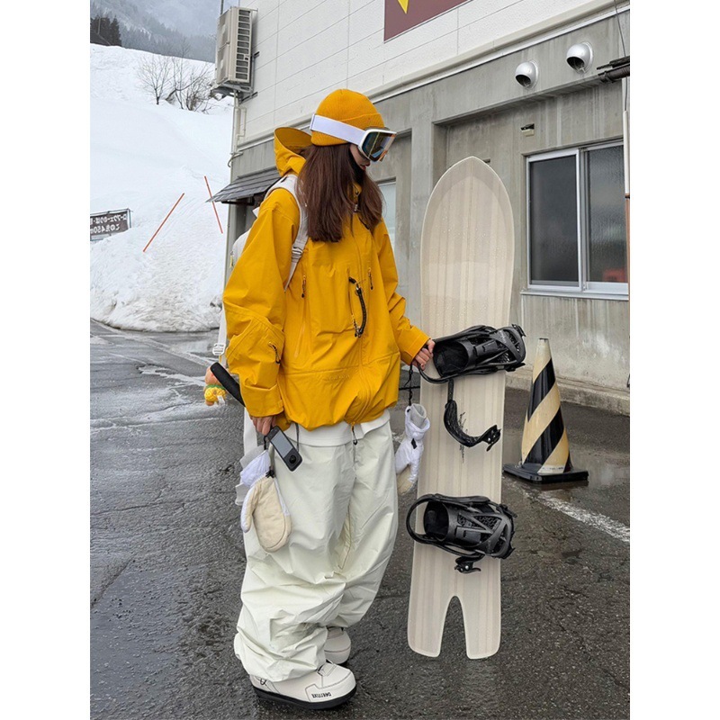 Fuyan イエロースキースーツ女性用 2025 秋冬屋外防風防水プロ暖かいスノーボードスーツ