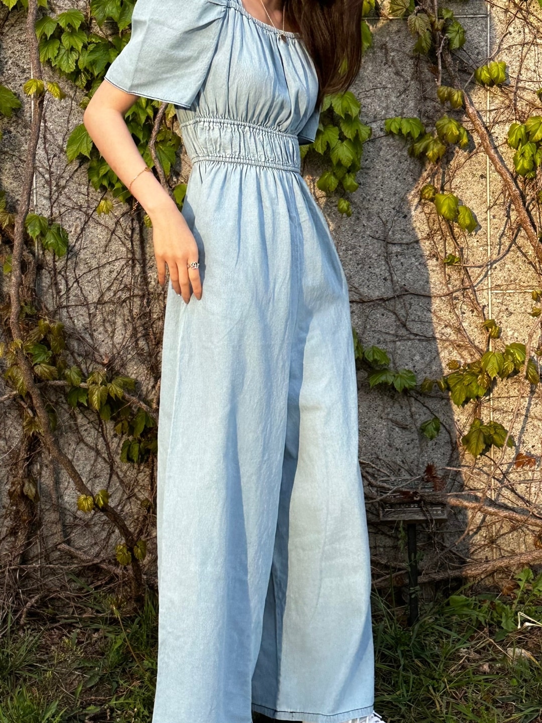 [背の高い女のおすすめ] フリル ジャンプスーツ