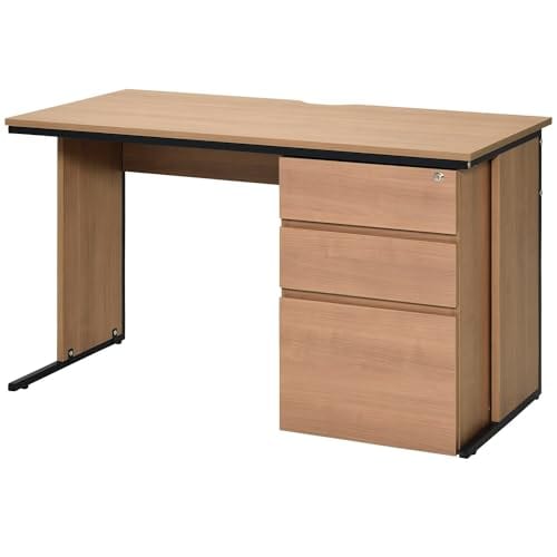 法人様向け オフィスコム オフィスデスク パソコンデスク 事務机 片袖机 幅1200奥行600高さ700mm ウォルナット Z-LWKD-1260-DW3