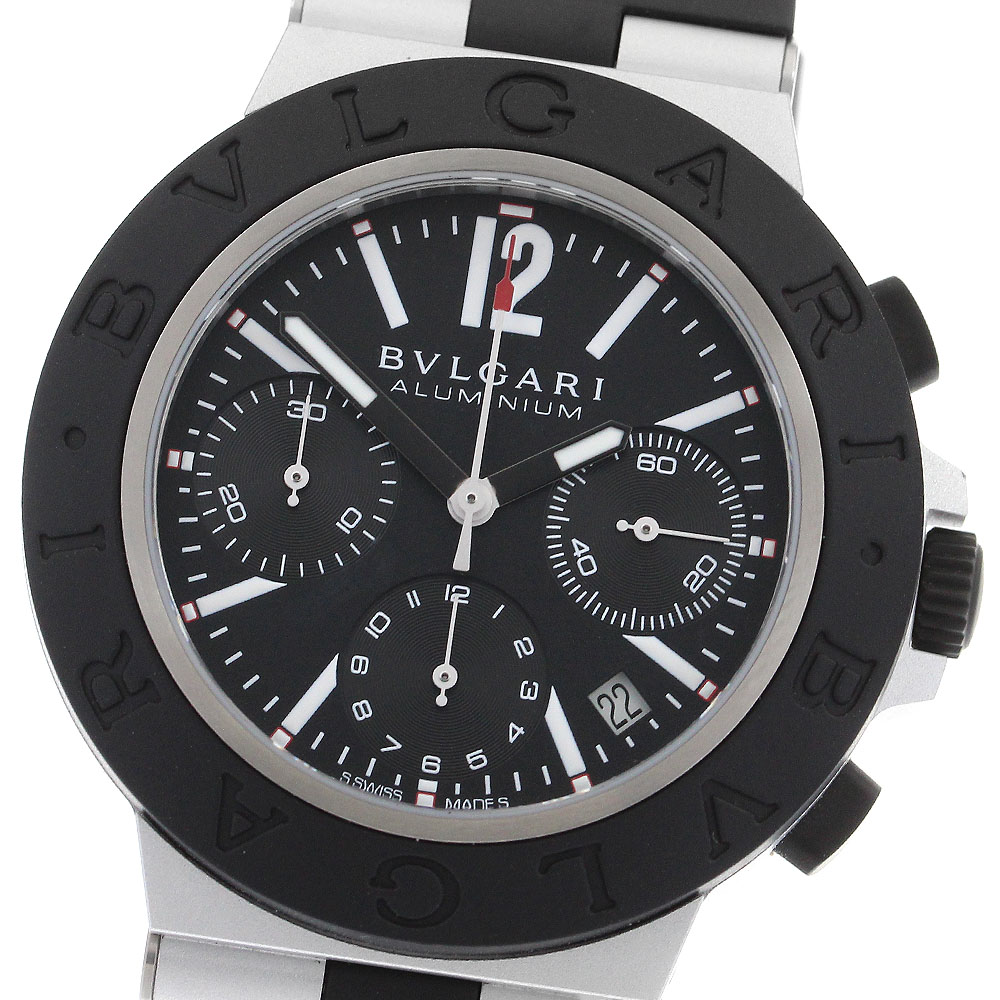 ブルガリ BVLGARI BB41ATCH/103868 アルミニウム クロノグラフ 自動巻き メンズ 極美品 内箱・保証書付き_903191【中古】