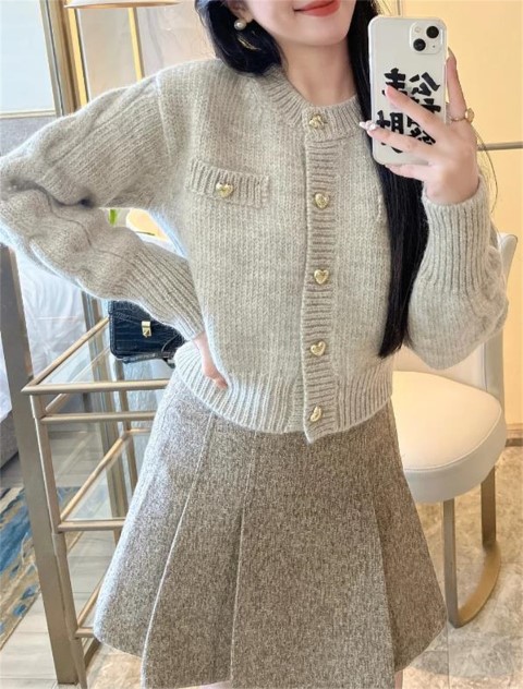 ショート丈トップス ニット カーディガン 羽織 長袖 アウター カジュアル かわいい レディース大きいサイズ レディース きれいめ 半袖 七分袖 五分袖 無地 冬春 cut and sewn