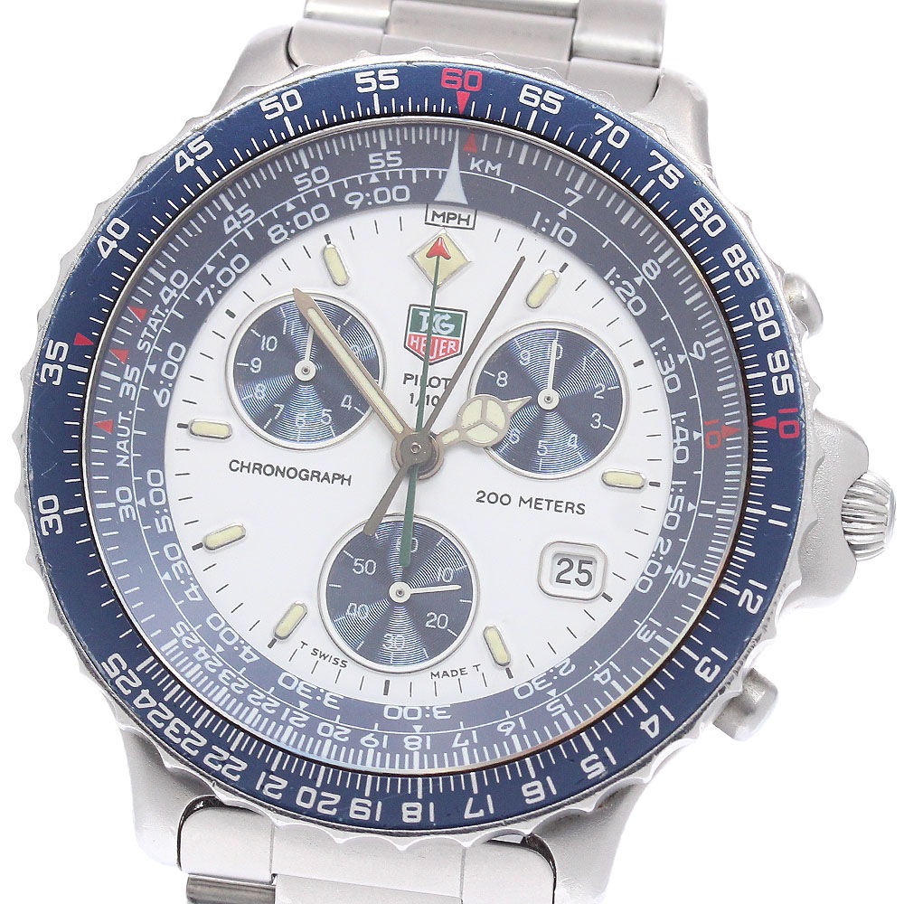 タグホイヤー TAG HEUER 530.806K パイロット デイト クロノグラフ クォーツ メンズ _944060【中古】