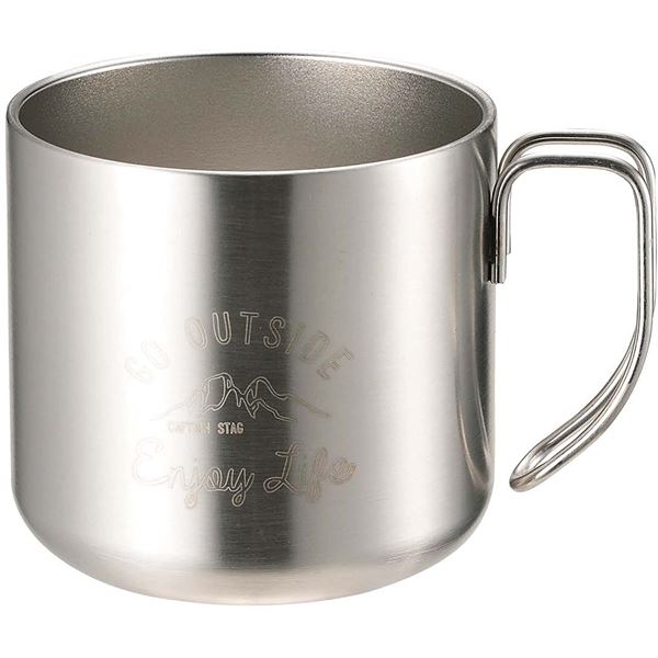 (3個セット) CAPTAIN STAG(キャプテンスタッグ) モンテ ダブルステンレスマグカップ 0.35L シルバー UE-3428