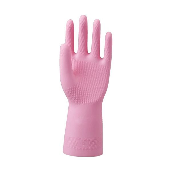 (まとめ) 川西工業 天然ゴム手袋 中厚手 S ピンク #2005-S 1セット(10双) (×3セット)