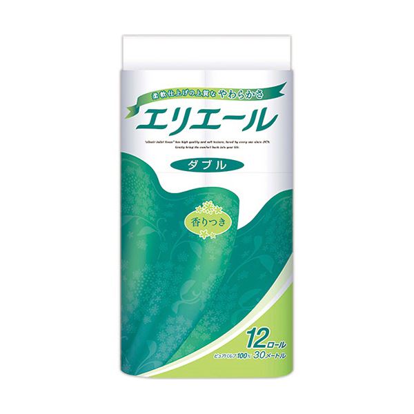 （まとめ）大王製紙 エリエールトイレットティシュー ダブル 芯あり 香りつき 30m 1セット（72ロール：12ロール6パック） 3セット