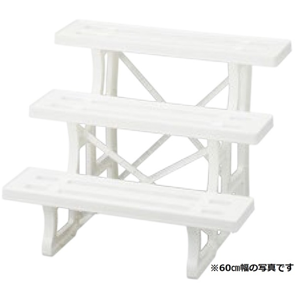 フラワースタンド/プランタースタンド 幅90cm 3段 ホワイト 日本製 簡単組立 ガーデニング 園芸用品