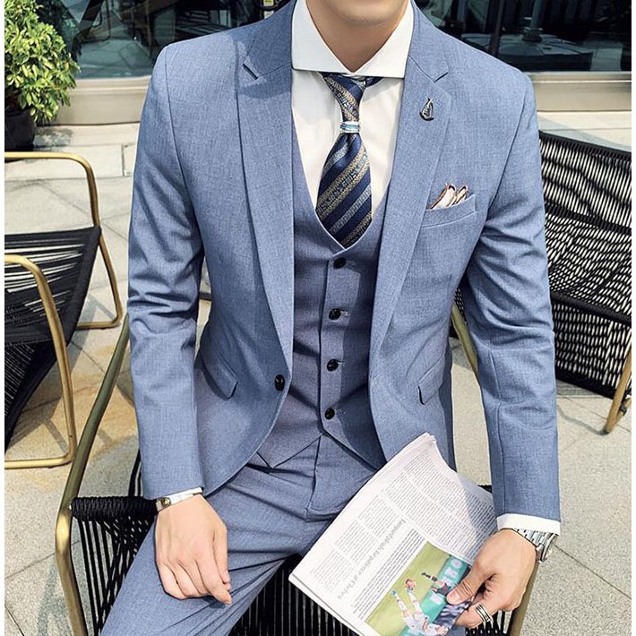 セットアップ メンズ 上下セット カジュアルスーツ テーラードジャケット ロングパンツ ベスト 3点 7,977円