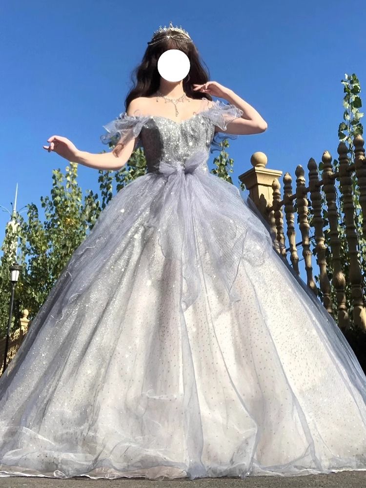 女性の青いドレス2025ハイエンドアート試験大人ギフトバースデープリンセスドレススーパーサマーワンピースドレスドレス