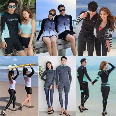 【10点セット】ペアルック 水着レディース水着メンズ水着 長袖 ラッシュガードスポーツ水着フィットネス韓国 ファッション水着セット
