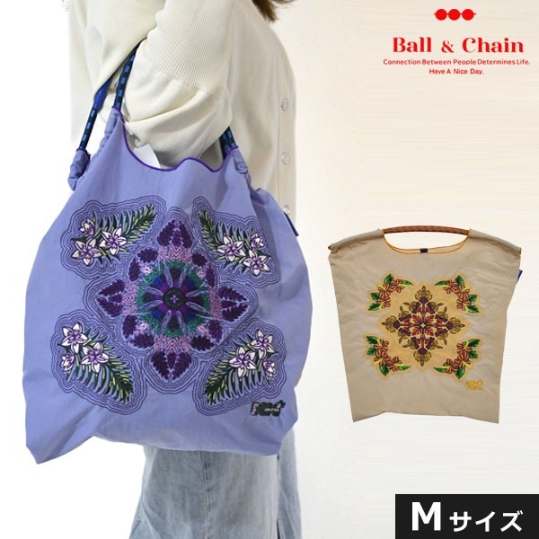 【送料無料】【即納】 Ball＆Chain ボールアンドチェーン 正規品 Hawaiian quilts hibiscus Mサイズ ハワイアンキルト バッグ エコバッグ トートバッグ 364001