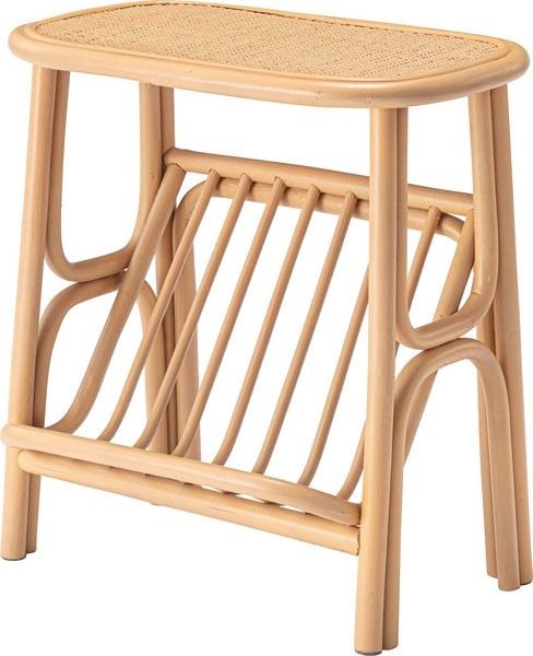 サイドテーブル GUY-262NA 収納 北欧 木製 高さ50cm テーブル 机 ラタン 籐 天然ラタン 軽量 軽い ナチュラル ベージュ リゾート マガジンラック 本棚 おしゃれ