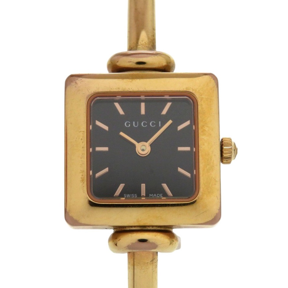 クオーツ 1900L 腕時計 ステンレススチール ブラック 1759【中古】 レディース