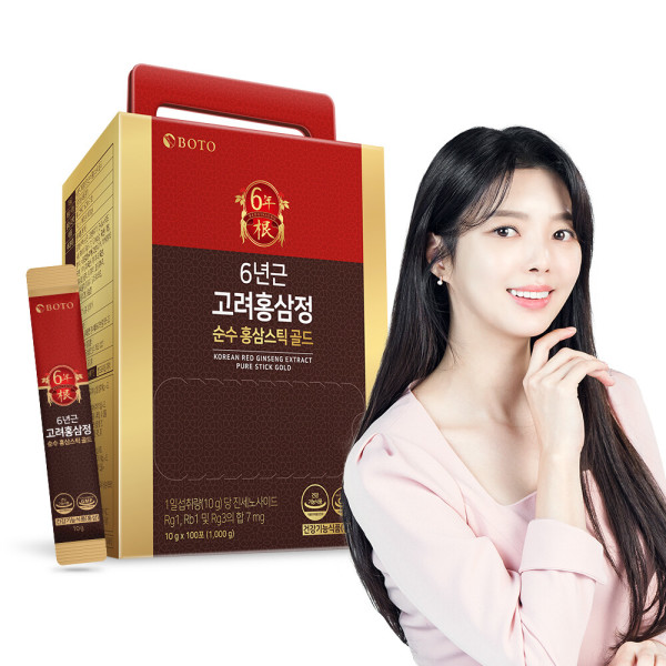 6年根 高麗紅参精 純粋紅参スティック ゴールド 100包 1箱