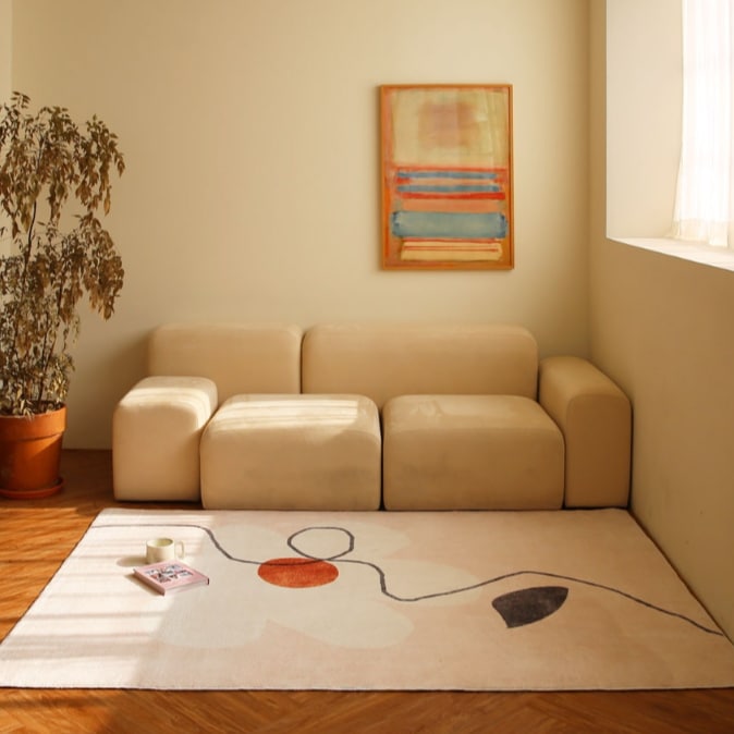 フラワーデザインラグ 洗えるラグ 80x160 140x200 160x230