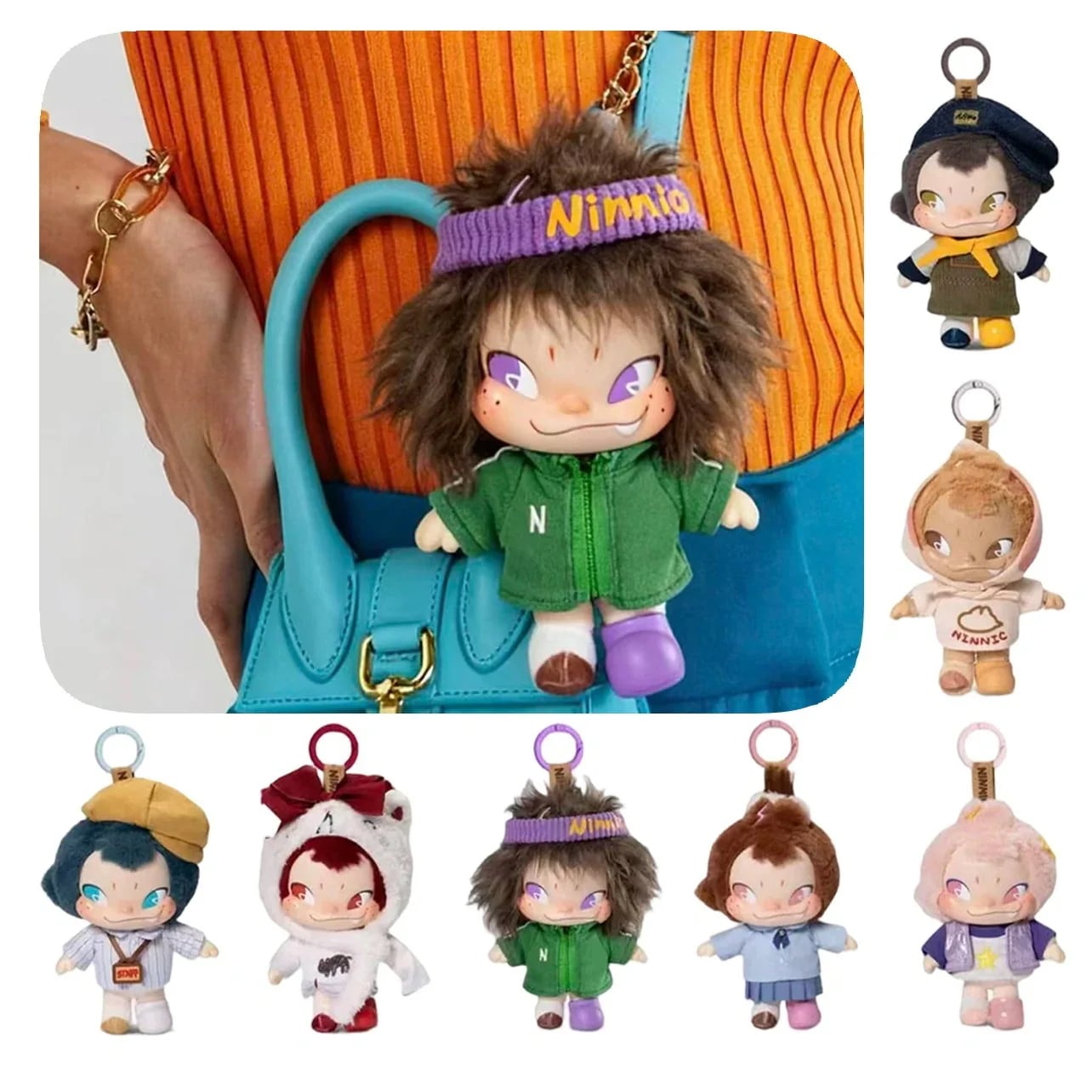 【公式正规品】52 TOYS NINNIC 自由無定形 ぬいぐるみ キーホルダー ブラインドボックス フワフワ小子 トイグッズ バッグチャーム