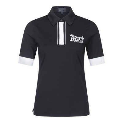 正規品 PEARLY GATES GOLF レディース カラーライン ロゴカラー 半袖Tシャツ