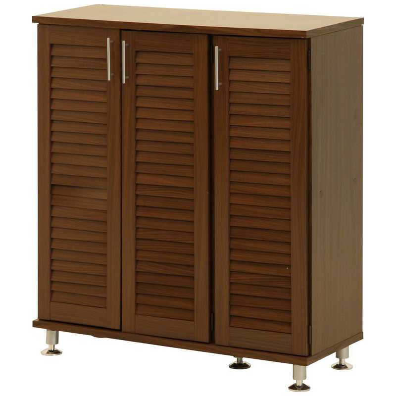 不二貿易　ルーバーシューズボックス ワイド ブラウン　90483