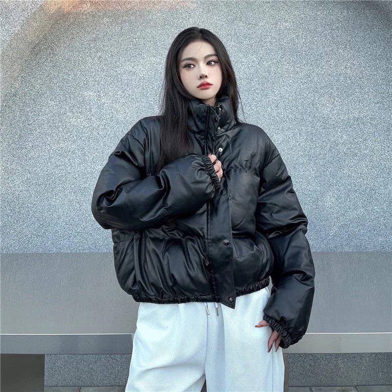 超低価格2025秋冬 韓国っぽ ダウンジャケット防寒あったか暖かいかわいい厚手アウタートレンド風羽織りハイネックファッション系カップルコーデゆったりスタンドネックにサイズ丈シルエットレディースサイドト 4,022円