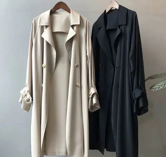 レディース コート スプリングコート アウター 上着 ミドル丈 襟付き Iライン ベルト 薄手