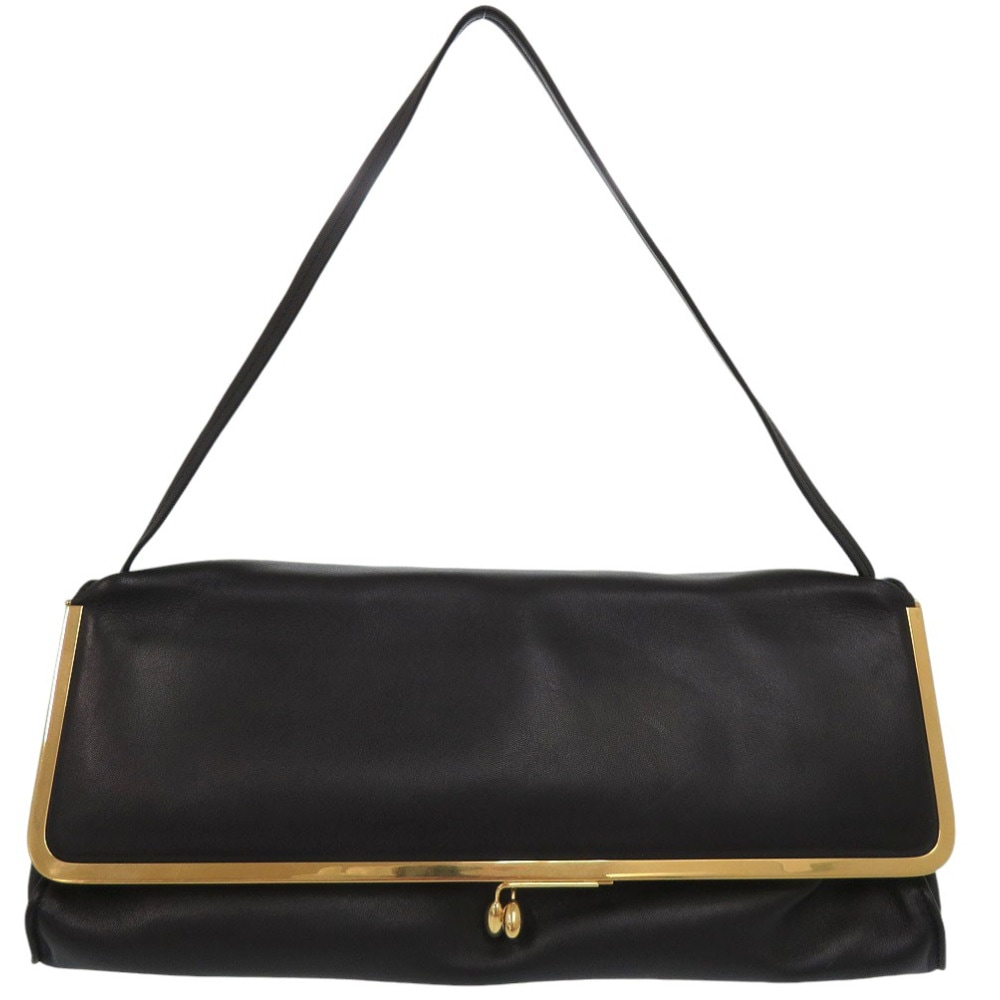 美品 Goji レザーショルダーバッグ ショルダーバッグ レザー/レザー ブラック 0927【中古】 レディース