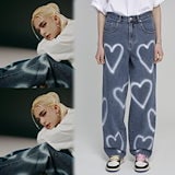 skz ヒョンジン着用 heart denim pants 2色