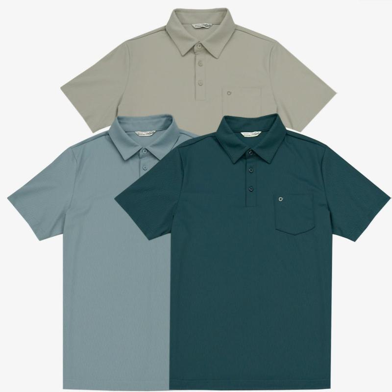 縦しわ半袖ポケットカラーTシャツ CDAAB TS2453_IC