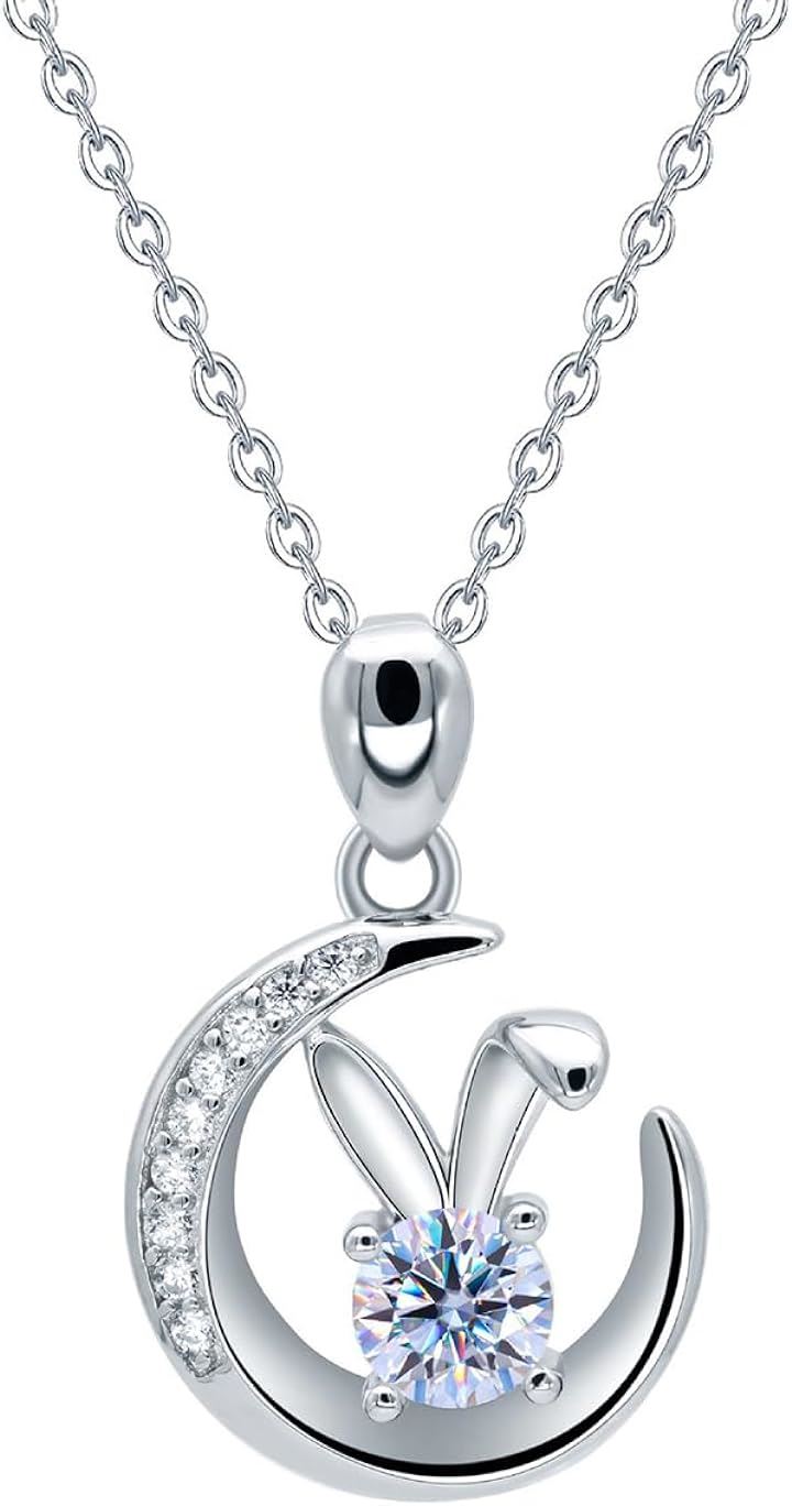 ネックレス レディース ジュエリー モアッサナイト ペンダント 0.5ct シルバー925 5層プラチナコーティング お祝い ギフト 誕生日 BOX ギフトバッグ付