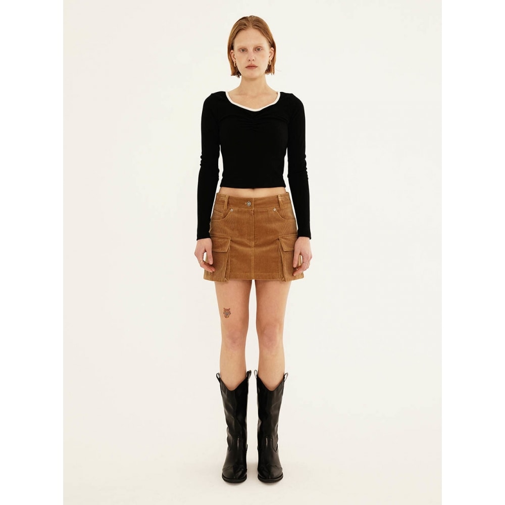 レイヴコーデュロイミニスカートインブラウン VW2WS486 93