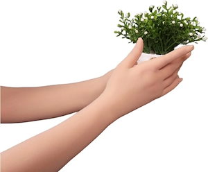 ストッキング素材 5指手袋 2組セット ロンググローブ コスプレ 舞台 男女兼用 シームレス(スキニーベージュ Free Size)